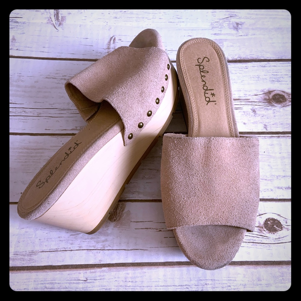 Splendid platform suede leather sandals